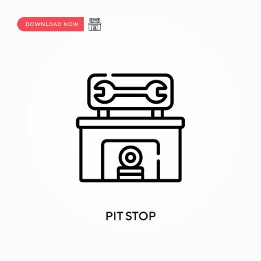 Pit stop Basit vektör simgesi. Web sitesi veya mobil uygulama için modern, basit düz vektör çizimi