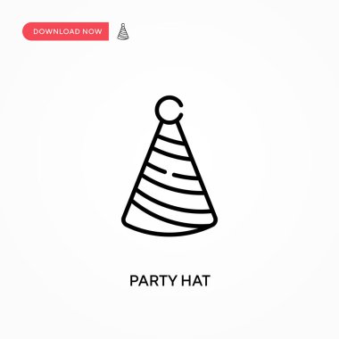 Parti şapkası Basit vektör simgesi. Web sitesi veya mobil uygulama için modern, basit düz vektör çizimi