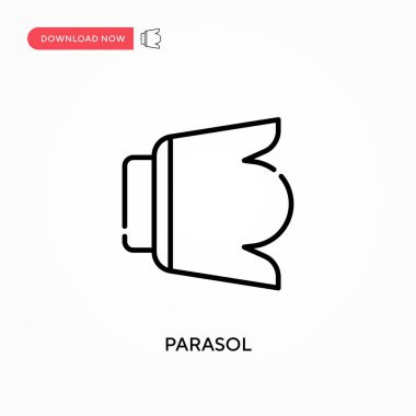 Parasol Basit vektör simgesi. Web sitesi veya mobil uygulama için modern, basit düz vektör çizimi