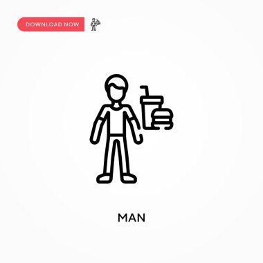 Basit erkek vektör simgesi. Web sitesi veya mobil uygulama için modern, basit düz vektör çizimi