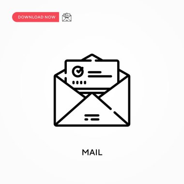 Basit posta vektör simgesi. Web sitesi veya mobil uygulama için modern, basit düz vektör çizimi