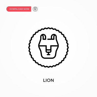 Lion Simple vektör simgesi. Web sitesi veya mobil uygulama için modern, basit düz vektör çizimi