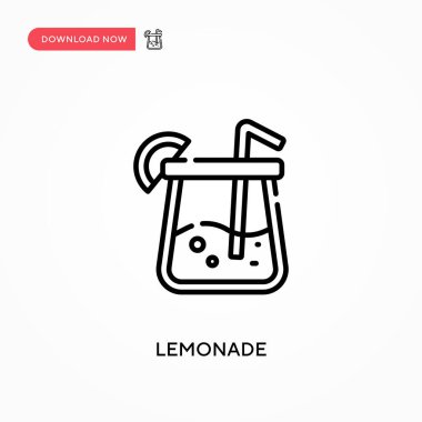 Limonata Basit vektör simgesi. Web sitesi veya mobil uygulama için modern, basit düz vektör çizimi
