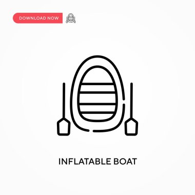 Şişirilebilir tekne. Basit vektör simgesi. Web sitesi veya mobil uygulama için modern, basit düz vektör çizimi