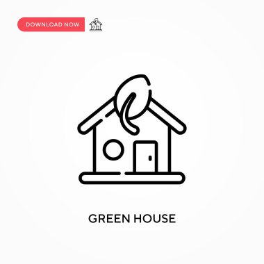 Yeşil Ev Basit vektör simgesi. Web sitesi veya mobil uygulama için modern, basit düz vektör çizimi