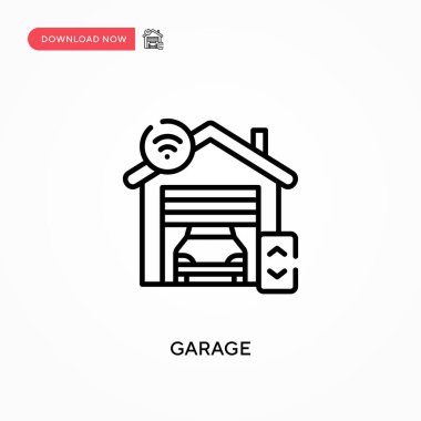 Garaj Basit vektör simgesi. Web sitesi veya mobil uygulama için modern, basit düz vektör çizimi