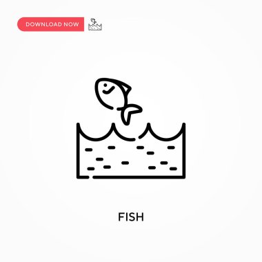 Fish Simple vektör simgesi. Web sitesi veya mobil uygulama için modern, basit düz vektör çizimi