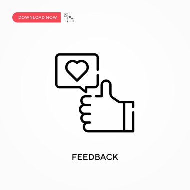 Geri besleme Basit vektör simgesi. Web sitesi veya mobil uygulama için modern, basit düz vektör çizimi