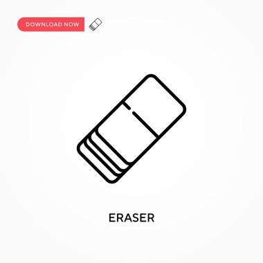 Silgi Basit vektör simgesi. Web sitesi veya mobil uygulama için modern, basit düz vektör çizimi