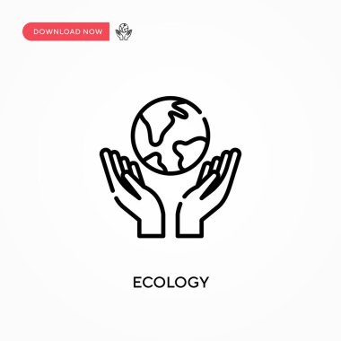Ekoloji basit vektör simgesi. Web sitesi veya mobil uygulama için modern, basit düz vektör çizimi