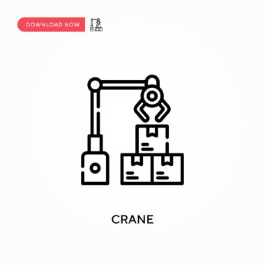 Crane Basit vektör simgesi. Web sitesi veya mobil uygulama için modern, basit düz vektör çizimi