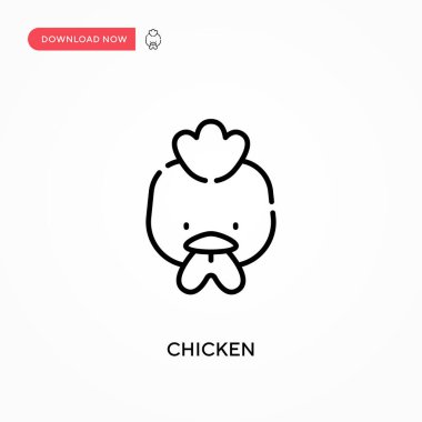 Basit Tavuk vektör simgesi. Web sitesi veya mobil uygulama için modern, basit düz vektör çizimi
