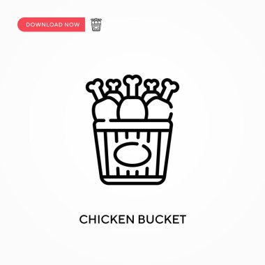 Tavuk kovası basit vektör simgesi. Web sitesi veya mobil uygulama için modern, basit düz vektör çizimi