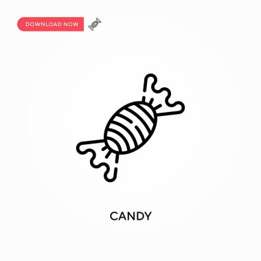 Basit Candy vektör simgesi. Web sitesi veya mobil uygulama için modern, basit düz vektör çizimi