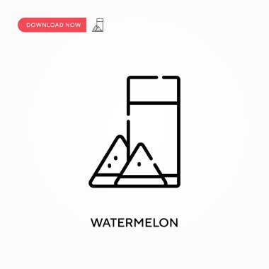 Karpuz basit vektör simgesi. Web sitesi veya mobil uygulama için modern, basit düz vektör çizimi