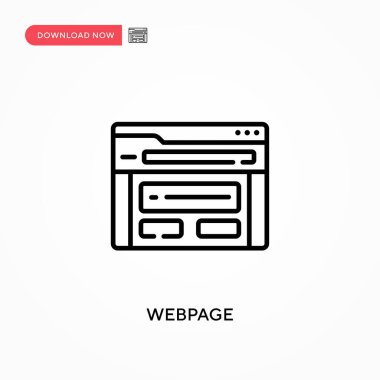 Web sayfası Basit vektör simgesi. Web sitesi veya mobil uygulama için modern, basit düz vektör çizimi