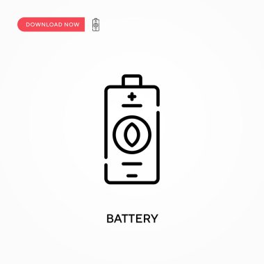 Batarya Basit vektör simgesi. Web sitesi veya mobil uygulama için modern, basit düz vektör çizimi