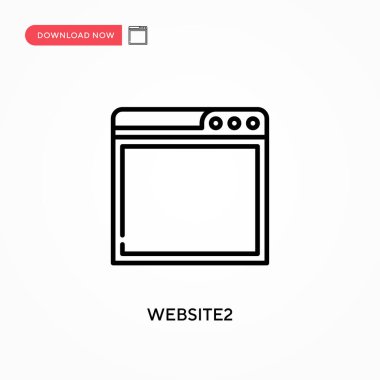 Website2 Basit vektör simgesi. Web sitesi veya mobil uygulama için modern, basit düz vektör çizimi