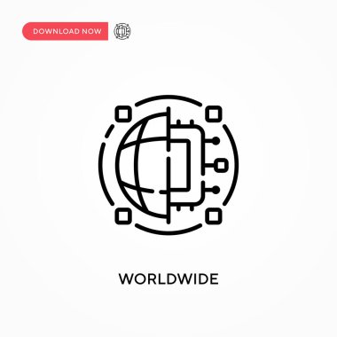 Dünya çapında basit vektör simgesi. Web sitesi veya mobil uygulama için modern, basit düz vektör çizimi