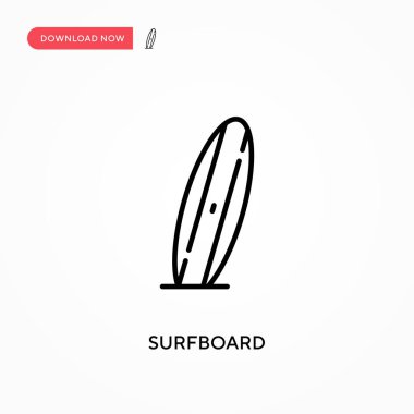 Sörf tahtası basit vektör simgesi. Web sitesi veya mobil uygulama için modern, basit düz vektör çizimi