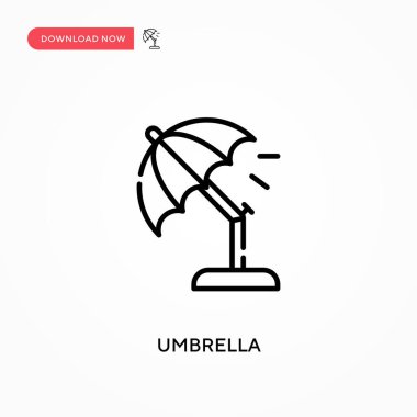 Şemsiye Basit vektör simgesi. Web sitesi veya mobil uygulama için modern, basit düz vektör çizimi