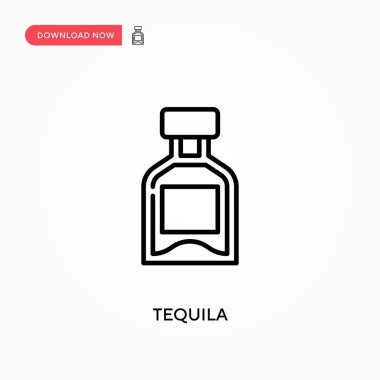 Tekila basit vektör ikonu. Web sitesi veya mobil uygulama için modern, basit düz vektör çizimi