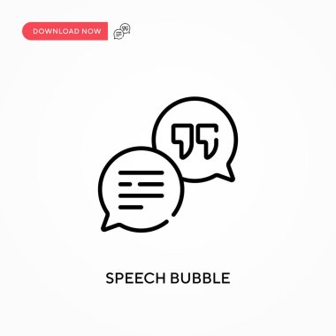 Konuşma balonu Basit vektör simgesi. Web sitesi veya mobil uygulama için modern, basit düz vektör çizimi