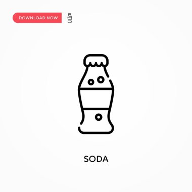 Soda Basit vektör simgesi. Web sitesi veya mobil uygulama için modern, basit düz vektör çizimi