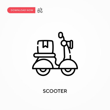 Scooter Basit vektör simgesi. Web sitesi veya mobil uygulama için modern, basit düz vektör çizimi