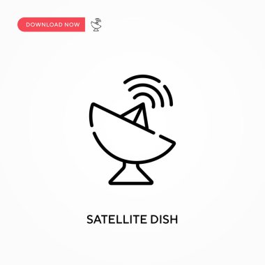 Uydu çanağı basit vektör simgesi. Web sitesi veya mobil uygulama için modern, basit düz vektör çizimi
