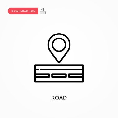 Yol basit vektör simgesi. Web sitesi veya mobil uygulama için modern, basit düz vektör çizimi