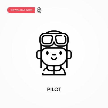 Pilot Basit vektör simgesi. Web sitesi veya mobil uygulama için modern, basit düz vektör çizimi