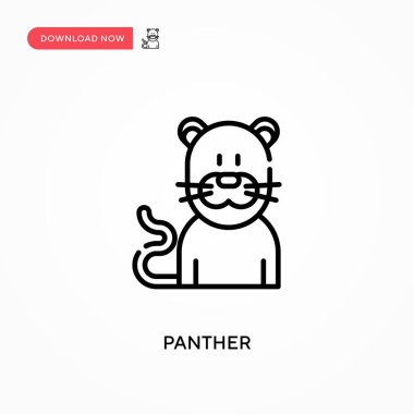 Panther Basit vektör simgesi. Web sitesi veya mobil uygulama için modern, basit düz vektör çizimi