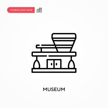 Müze basit vektör simgesi. Web sitesi veya mobil uygulama için modern, basit düz vektör çizimi