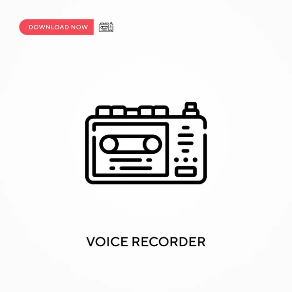 Voice Recorder Einfaches Vektor Symbol Moderne Einfache Flache Vektordarstellung Für — Stockvektor