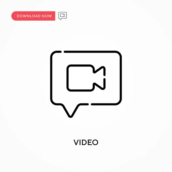 Video Icona Semplice Del Vettore Moderna Semplice Illustrazione Vettoriale Piatta — Vettoriale Stock