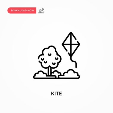 Kite Basit vektör simgesi. Web sitesi veya mobil uygulama için modern, basit düz vektör çizimi