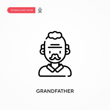 Büyükbaba Basit vektör simgesi. Web sitesi veya mobil uygulama için modern, basit düz vektör çizimi