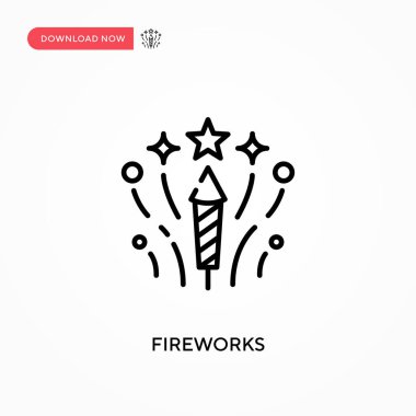 Havai fişekler basit vektör simgesi. Web sitesi veya mobil uygulama için modern, basit düz vektör çizimi