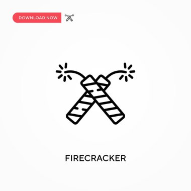 Firecracker Basit vektör simgesi. Web sitesi veya mobil uygulama için modern, basit düz vektör çizimi