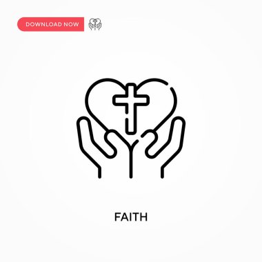 Faith Simple vektör simgesi. Web sitesi veya mobil uygulama için modern, basit düz vektör çizimi