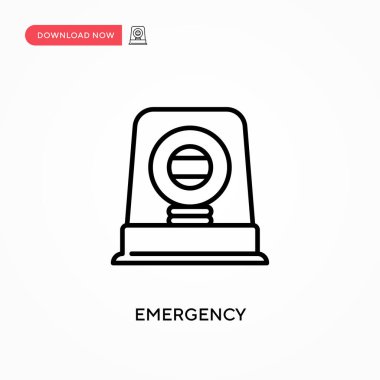 Acil Durum Basit vektör simgesi. Web sitesi veya mobil uygulama için modern, basit düz vektör çizimi