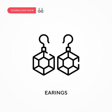 Earings Basit vektör simgesi. Web sitesi veya mobil uygulama için modern, basit düz vektör çizimi