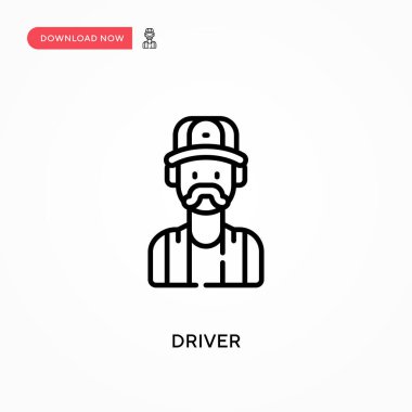 Sürücü Basit vektör simgesi. Web sitesi veya mobil uygulama için modern, basit düz vektör çizimi