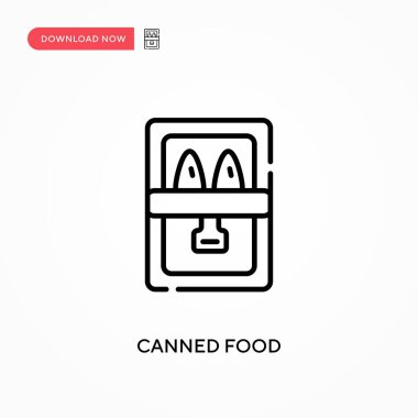 Konserve yiyecekler basit vektör simgesi. Web sitesi veya mobil uygulama için modern, basit düz vektör çizimi