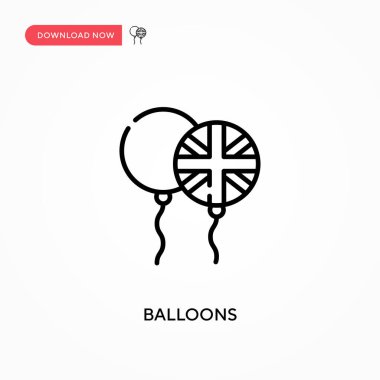 Balonlar basit vektör simgesi. Web sitesi veya mobil uygulama için modern, basit düz vektör çizimi