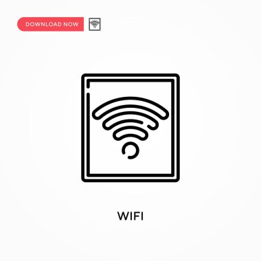 Wifi Basit vektör simgesi. Web sitesi veya mobil uygulama için modern, basit düz vektör çizimi