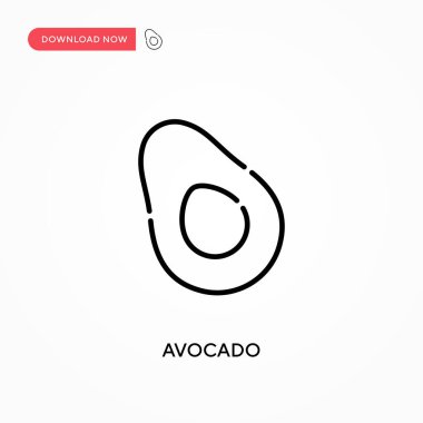 Avokado Basit vektör simgesi. Web sitesi veya mobil uygulama için modern, basit düz vektör çizimi