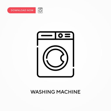 Çamaşır makinesi basit vektör simgesi. Web sitesi veya mobil uygulama için modern, basit düz vektör çizimi