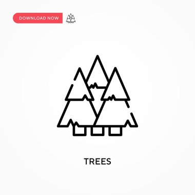 Ağaçlar basit vektör simgesi. Web sitesi veya mobil uygulama için modern, basit düz vektör çizimi